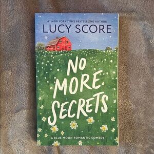 No More Secrets by Lucy Score — Green & Blue Paperback Novel